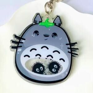 Totoro Shaker Keychain- Kawaii Bag Charm, Chibi Chubby Style